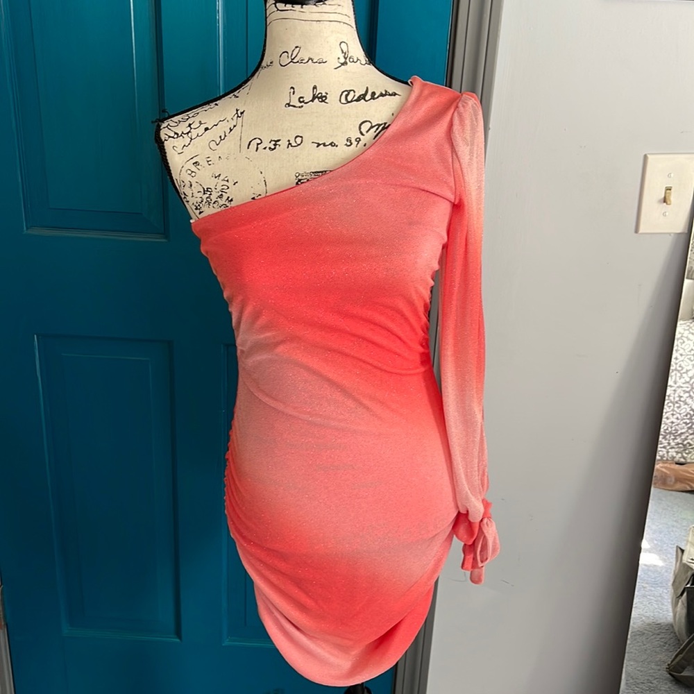 Pink multicolor sparkling dress. Size Medium. Like New